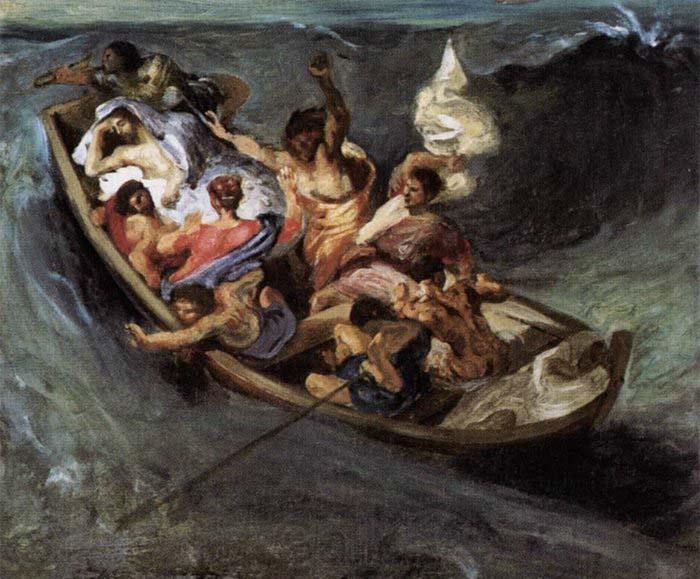 Eugene Delacroix Christ on the Lake of Gennezaret Norge oil painting art